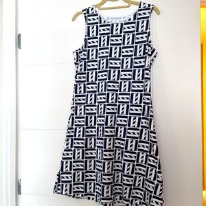 Mayo Gold Navy/white flag dress